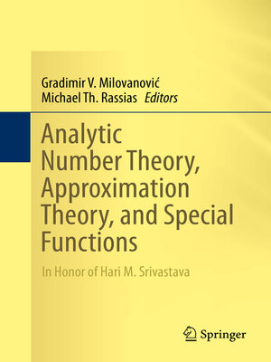 cover image of Analytic Number Theory, Approximation Theory, and Special Functions